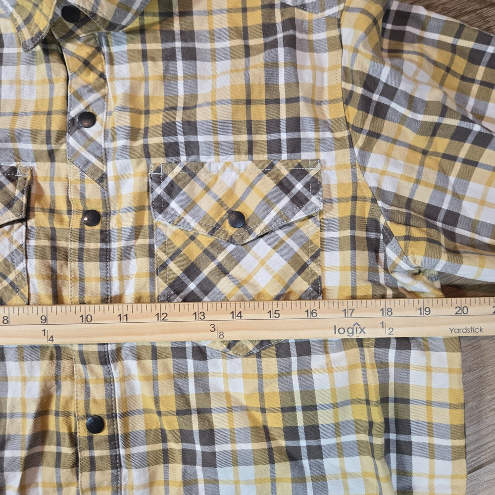 5.11 Tactical Long Sleeve Plaid Snap Shirt Men’s Small Yellow Workwear Outdoor - Picture 6 of 8